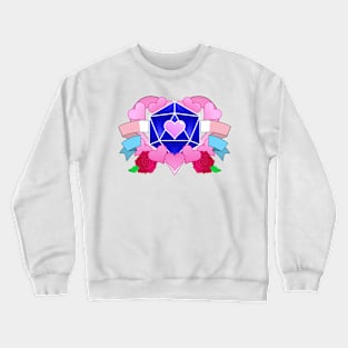 DiceHeart - Trans Banner, Bright Blue Dice Crewneck Sweatshirt